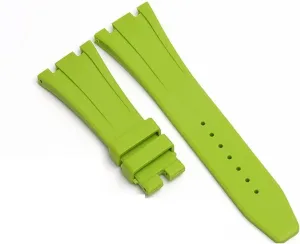 : 6ArmyGreen, Size : 27MM_Gold Buckle) RHAIYAN WatchBand Compatible with Audemars Piguet Natural Soft Rubber Silicone Steel Folding Buckle Watch Accessorie Man Strap unbelievable gentle array archive equipment Specific (Color 