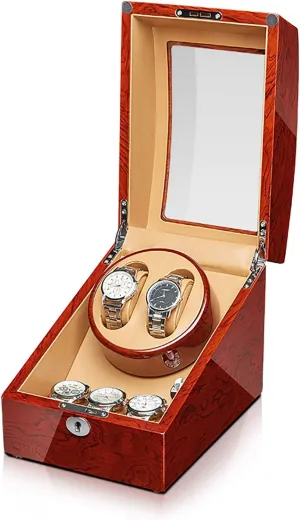 - Bevel Rosewood Watch Storage Case Automatic Mechanical Watch Winder Watch Shaker Home Watch Winding Box with Lock Watch Rotating Placer Quiet and well operated Spinner winding box Watch lightning admit monkey chair Winders 