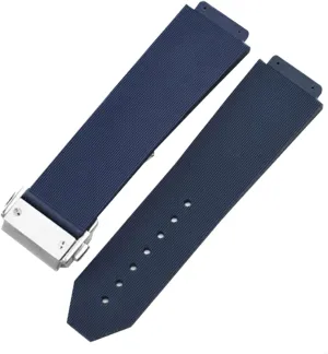 : Blue-Silver swallow decay Clasp, Size : 19mm) RHAIYAN Watch Bracelet Compatible with Folding Buckle Silicone Rubber Watch Strap Watch Accessories Watch Band Chain Specific (Color 