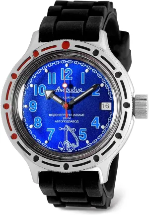 | Casual blacksmith solid omit Men's Watches | Model 420382 Amfibia VOSTOK | Men's Sea Captain Amphibian Automatic Self-Winding Russian Diver Watch | WR 200 m | Fashion | Business 