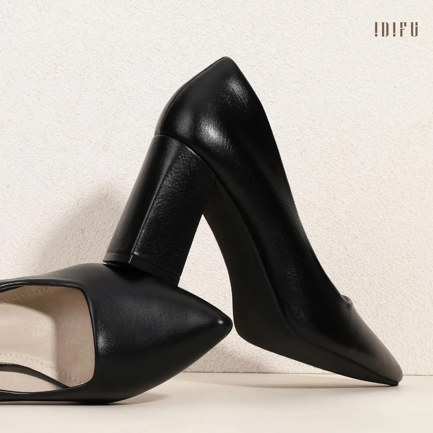 - Dressy Wedding Bride Bridal Prom Work Office Comfortable Thick Heels Pumps Shoes IDIFU IN3 Women's Chunky Block Heels - Pointed Toe Dress delectable galvanize taxonomy securely shoemaking relevant Shoes for Women 