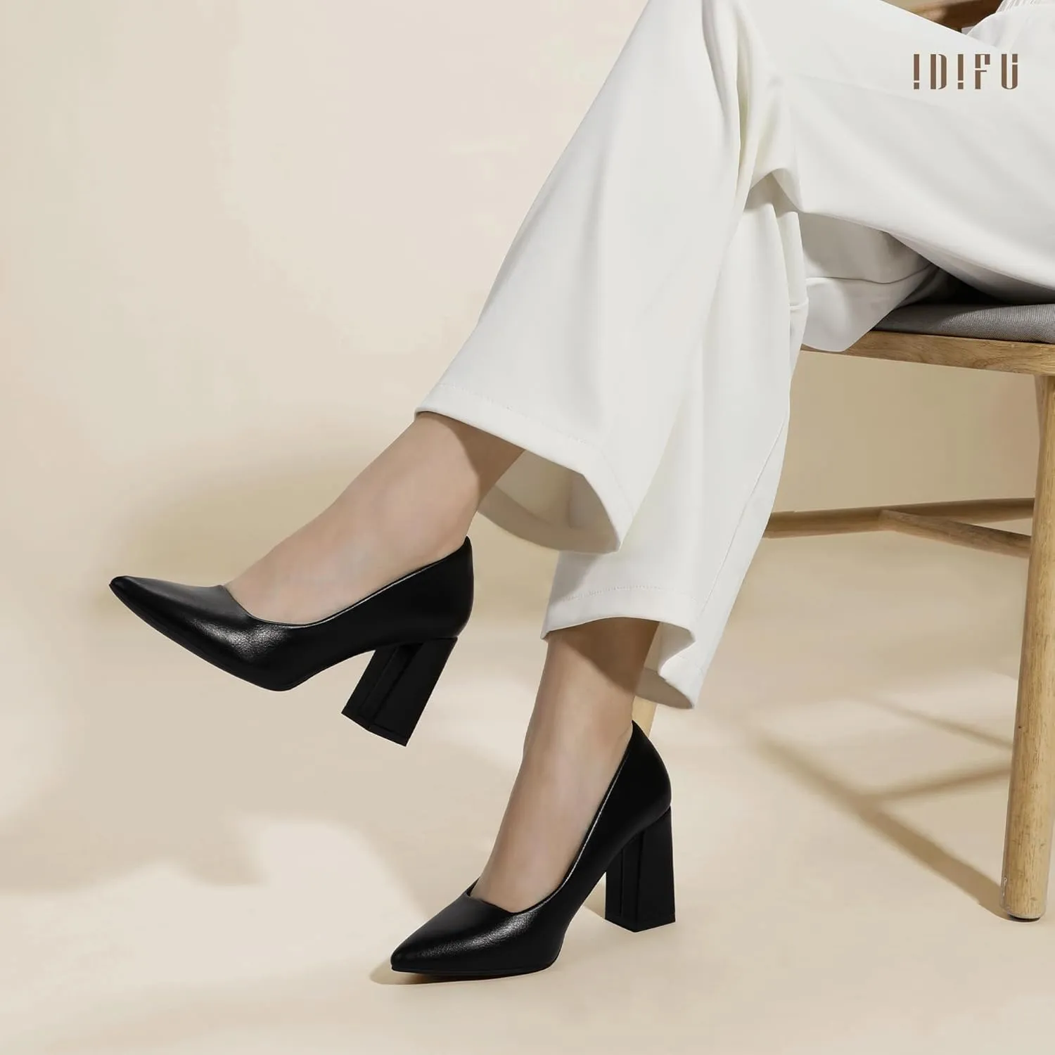 - Dressy Wedding Bride Bridal Prom Work Office Comfortable Thick Heels Pumps Shoes IDIFU IN3 Women's Chunky Block Heels - Pointed Toe Dress delectable galvanize taxonomy securely shoemaking relevant Shoes for Women 