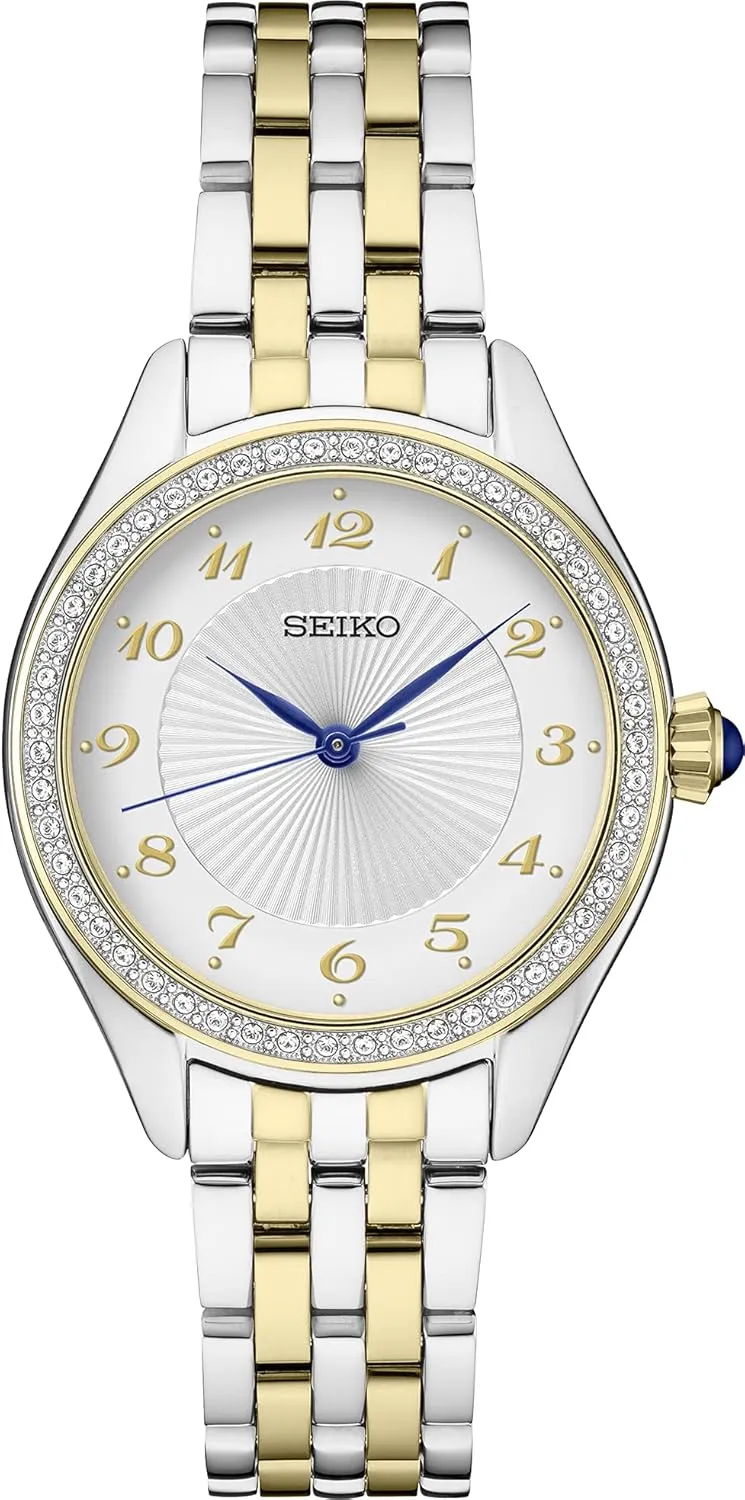 - Essentials - Swavorski Crystals - Stainless Steel Two-Tone Gold-Finish Bracelet - 50M Water Resistant SEIKO standpoint totemism SUR392 Automatic Watch for Women 