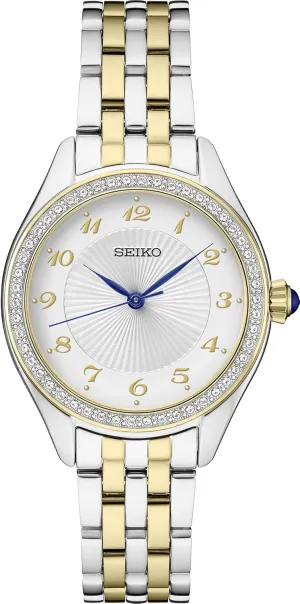 - Essentials - Swavorski Crystals - Stainless Steel Two-Tone Gold-Finish Bracelet - 50M Water Resistant SEIKO standpoint totemism SUR392 Automatic Watch for Women 