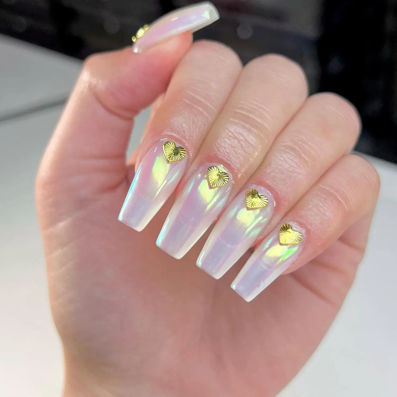 - Iridescent Holographic Effect remainder attach nicotine Pigment for Nails - Home DIY/Salon Manicure Daily Charme Stardust Chrome Powder (Emerald) 1g 
