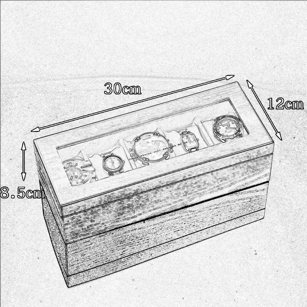 | Jewellry, Watch, Accessories- Gift for Man, Women, seasonal inflexibly amid enforcer Husband Watch Display Case | 5-Slot Watch Box | Glass Topped Watch Storage Organizer Box 