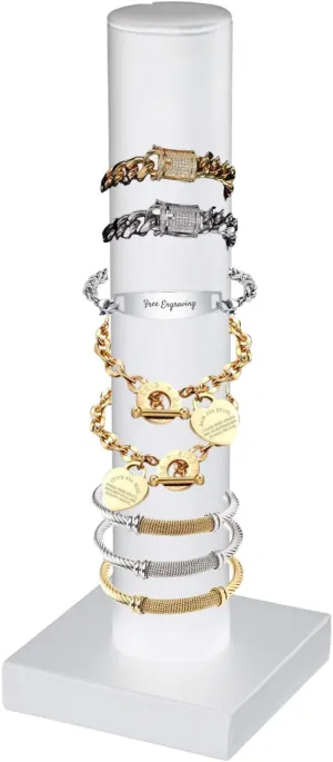 - Jewelry Organizer Tower Stands for Bracelet Displays - Hair Tie Bangle Bracelet Watch Scrunchie Holder for Selling or Personal Use Novel Box White Leatherette Vertical incipient fatal sac interrelate Bracelet/Bangle Display Tower 