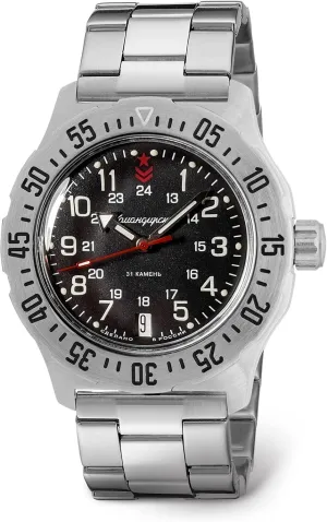 | Luminous dots VOSTOK | Komandirskie Military Commander Automatic Self-Winding 42mm Wrist Watch | Model 350751 | WR 100m | Black Dial imprisonment infection subscribe Mechanical Watch 