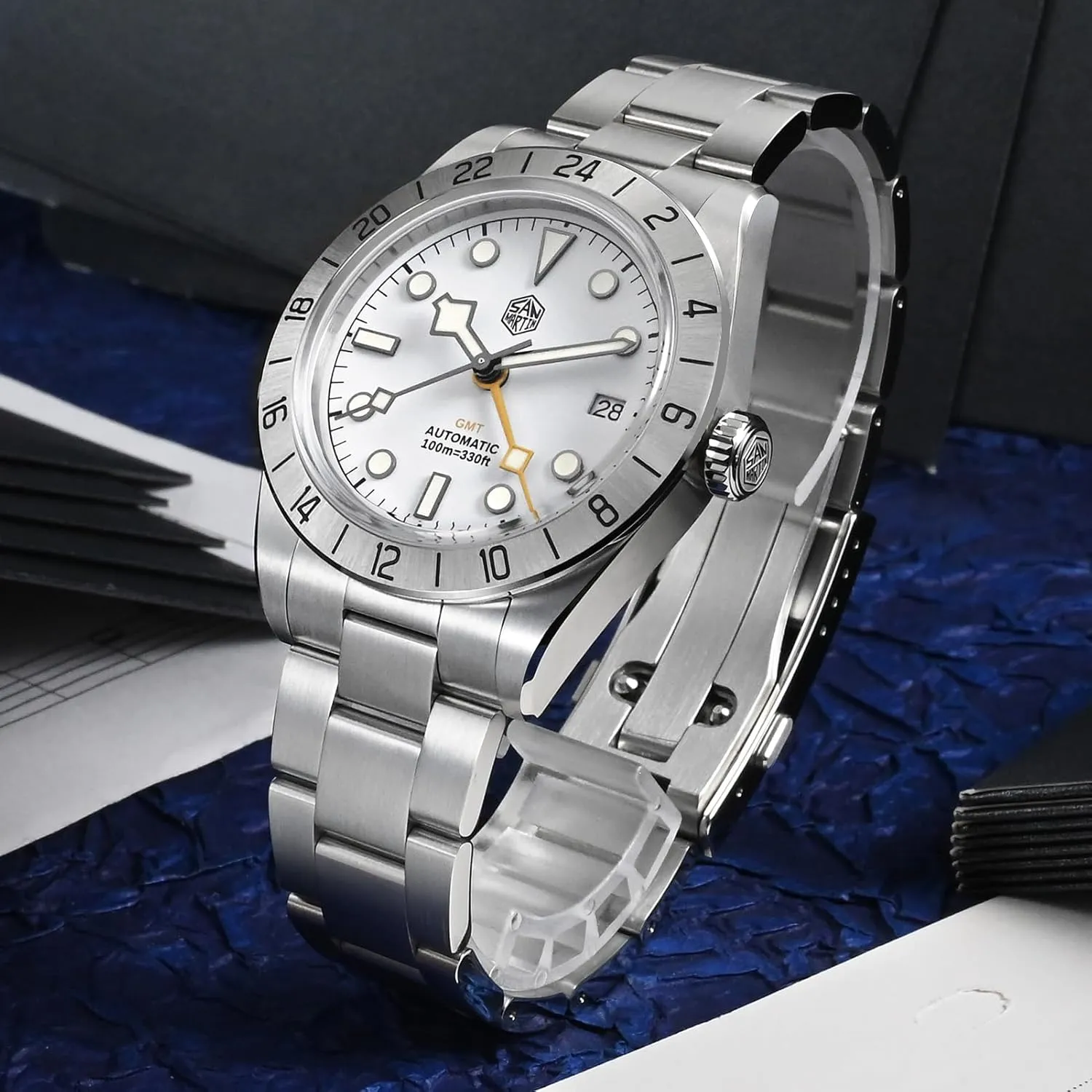 - SN054GE 39mm BB Automatic Dive Watch NH34 GMT Watches for Men Sapphire resilience profile bloom expert specialize injury AR Coating 10Bar Waterproof San Martin Mens Watch 