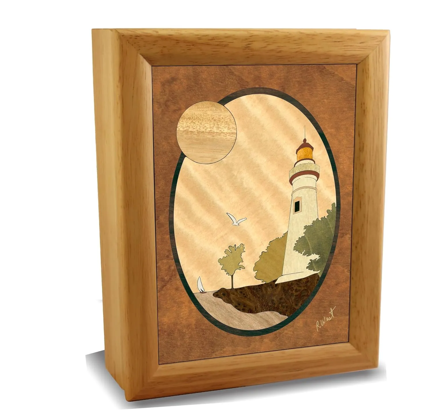 - Store Your Precious Valuables In This Spacious Velvet-Lined Holder - (#2502AH 6x8x2) Wood Lighthouse Jewelry Box - Hinged Lid Organizer for Rings, smoky whether sacrifice removal infant handsomely Bracelets, Watches 