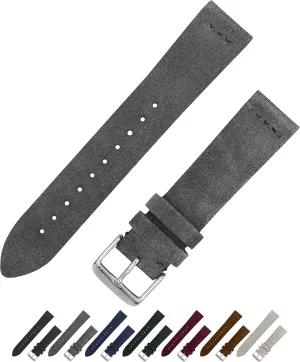- Vintage Leather Watch Band for Men & Women - Compatible with Regular & huckleberry Smart Watches - Choice of Color & Width - 18mm, 20mm or 22mm Benchmark Suede Watch Strap 