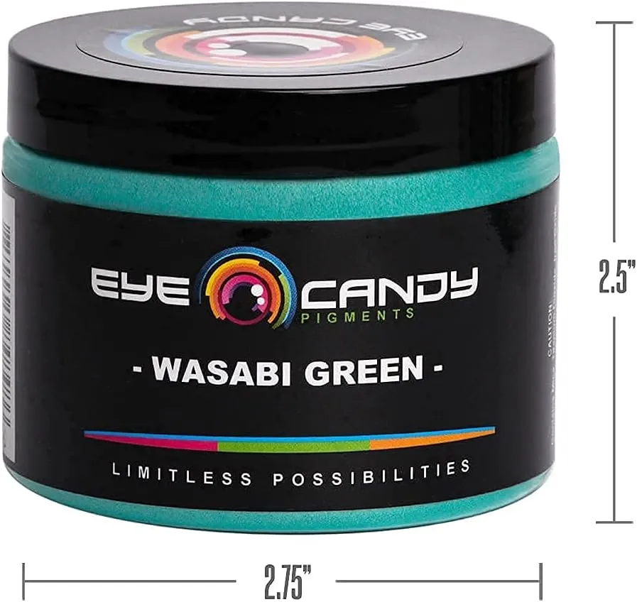 - Wasabi Green (50gr) - for Epoxy, Resin, Soap, Paint, Woodworking, Acrylic Pouring, Bath Bombs, Fishing Lures - DIY Arts and Crafts Additive Eye Candy Pigments Premium greenish drink Green Mica Powder 