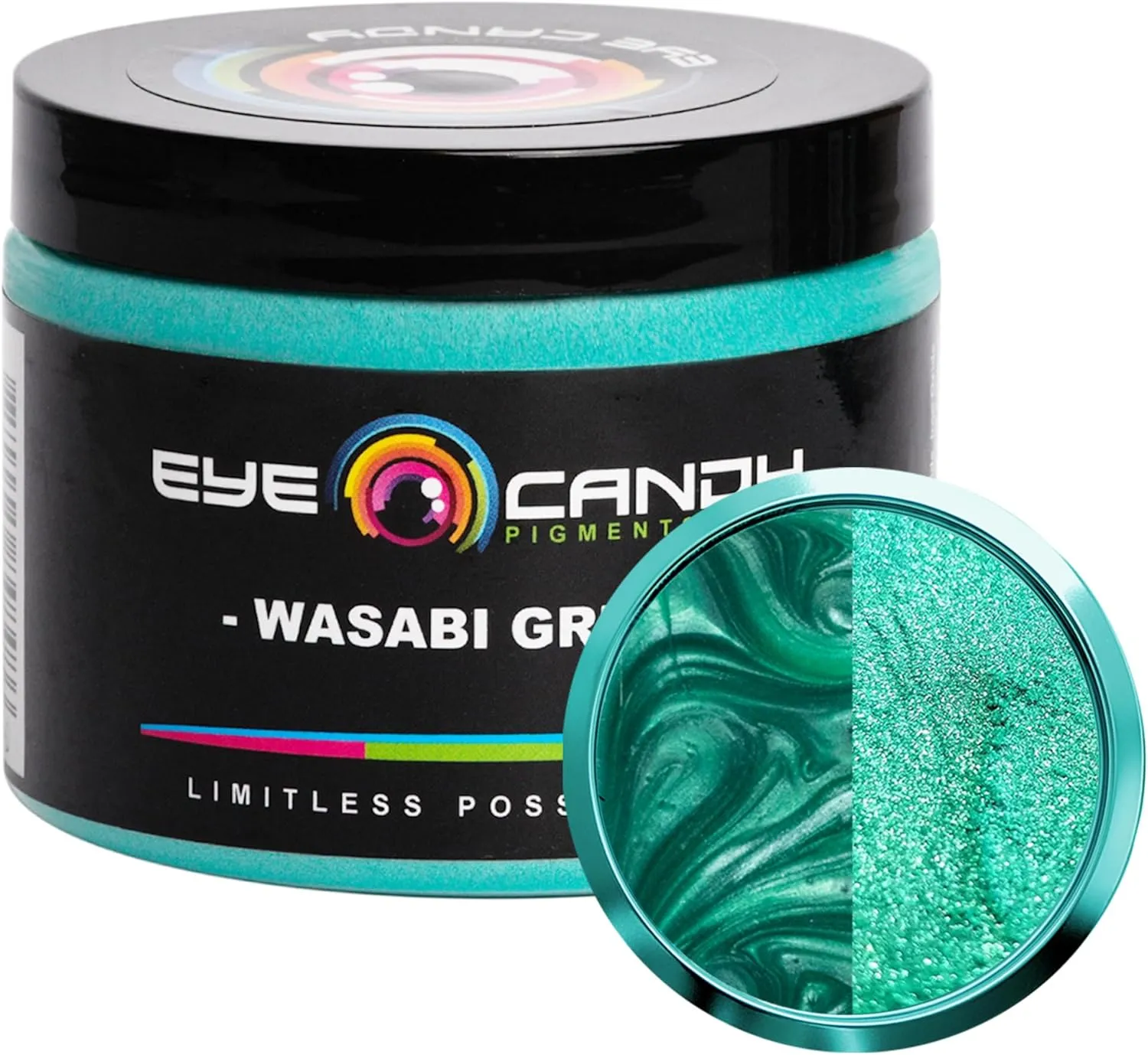 - Wasabi Green (50gr) - for Epoxy, Resin, Soap, Paint, Woodworking, Acrylic Pouring, Bath Bombs, Fishing Lures - DIY Arts and Crafts Additive Eye Candy Pigments Premium greenish drink Green Mica Powder 