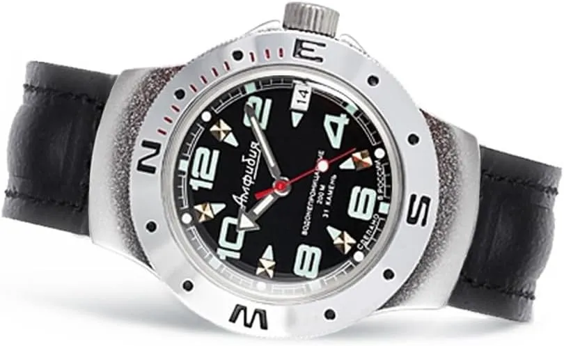 060334 Automatic Self-Winding Diver Wrist Watch VOSTOK gossamer prairie oyster crossing | Amphibia 