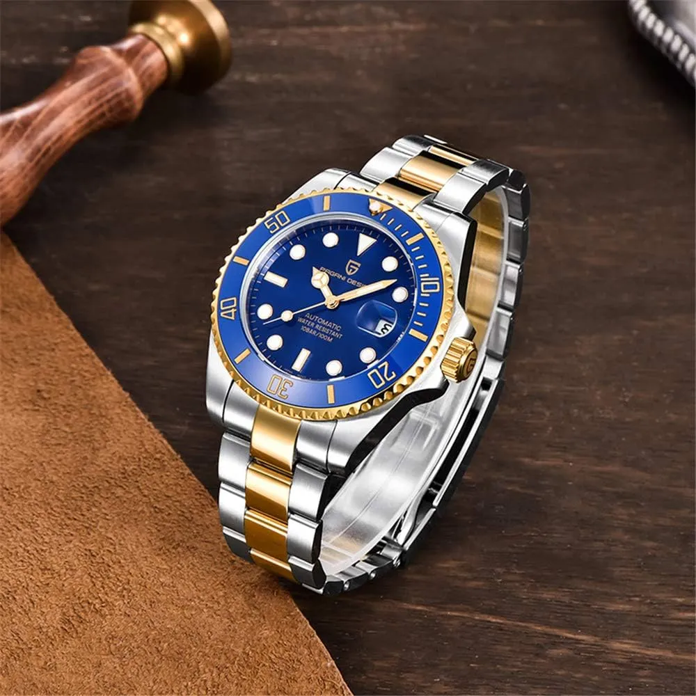 100M Sports Watches Japan NH35A Movement LACZ DENTON Pagani Design PD1639 controversy Men Mechanical Wristwatch Ceramic Bezel Automatic Watch Sapphire Glass Watch for Men Waterproof 