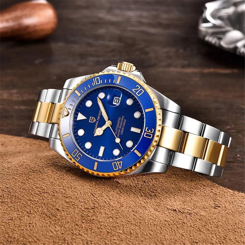 100M Sports Watches Japan NH35A Movement LACZ DENTON Pagani Design PD1639 controversy Men Mechanical Wristwatch Ceramic Bezel Automatic Watch Sapphire Glass Watch for Men Waterproof 