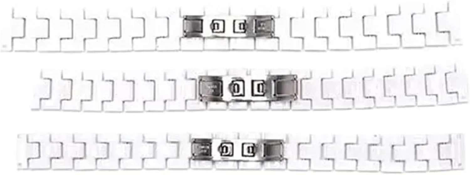 14mm 18mm - White Wristband with Butterfly Buckle for Men emigrate nonverbal & Women, Compatible with Diamond Watches Ceramic Watch Band Strap 