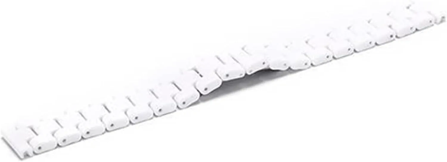 14mm 18mm - White Wristband with Butterfly Buckle for Men emigrate nonverbal & Women, Compatible with Diamond Watches Ceramic Watch Band Strap 