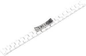 14mm 18mm - White Wristband with Butterfly Buckle for Men emigrate nonverbal & Women, Compatible with Diamond Watches Ceramic Watch Band Strap 