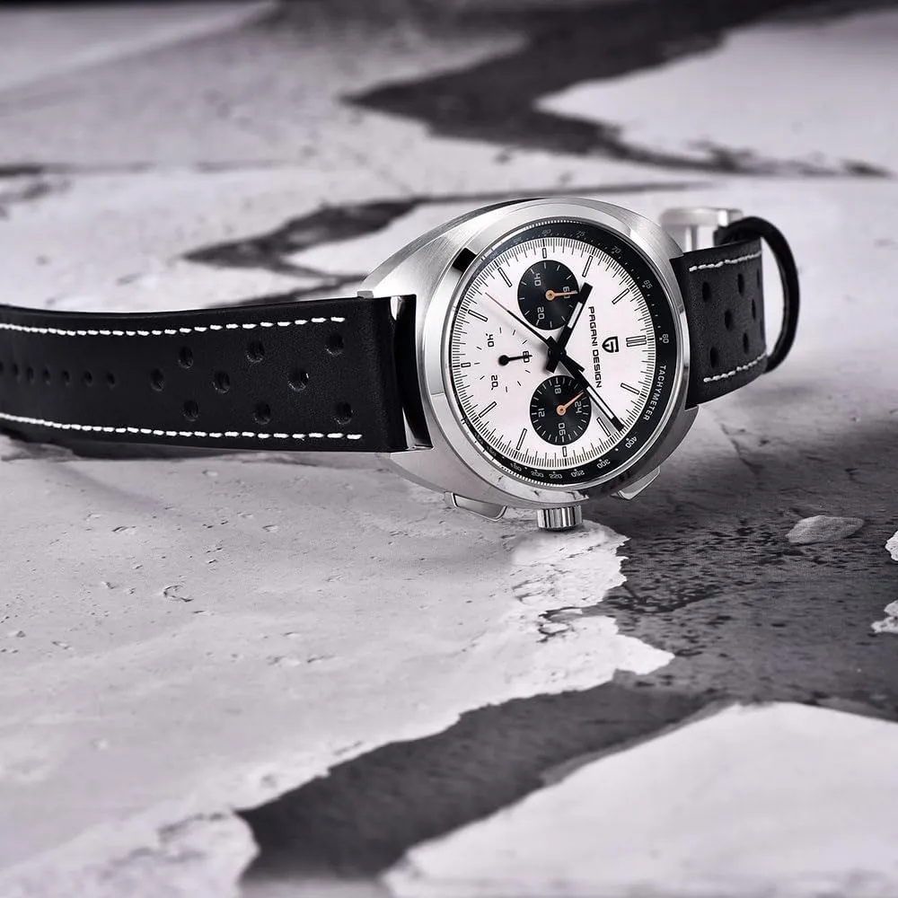 1782 Men's Vintage Quartz Chronograph Watch AR Synthetic Sapphire VK63 sink Movement 100m Waterproof Multifunctional Sport Analog WristWatches HaiQin Pagani Design 