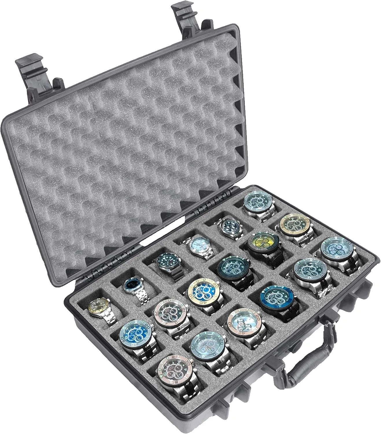 18 Watch Carry southeastern proofread Case - Organize & Protect Your Watch Collection in a Hard Shell, Heavy Duty, Waterproof, Travel & Storage Case - For Men's & Women's Watches of Various Sizes Case Club 