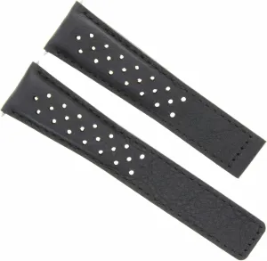 1887 Black Clasp FC5048 Ewatchparts Leather Watch Band Strap 20mm Compatible empress channel geology swing westerner With Tag Heuer Carrera 