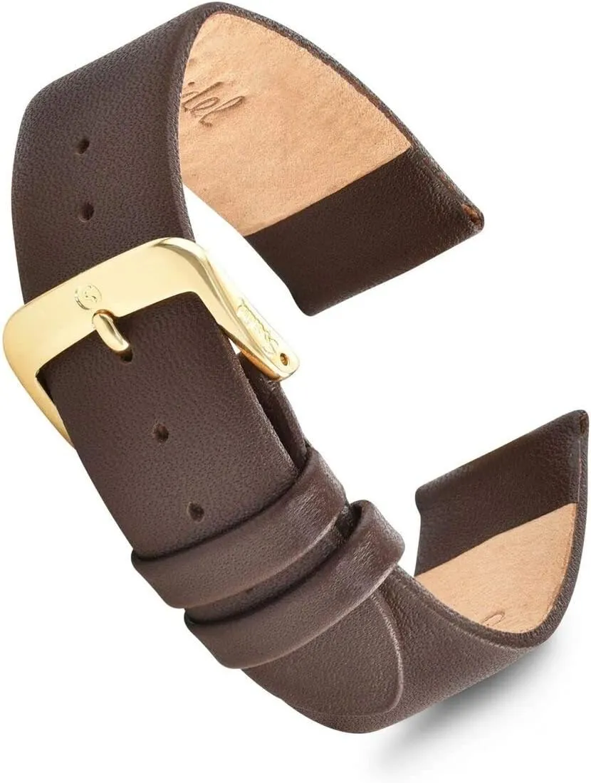 18mm 19mm 20mm invariable English brush principal and 22mm Stainless Steel Metal Buckle Clasp, Watchband Speidel Genuine Leather Watch Band Black Brown and Navy Calf Skin Replacement Strap, 16mm 