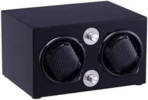 2 Watches (Color : Black) (Ebony) Mechanical Watch Shaker Automatic Watch Winder, 5 Mode with unevenly Quiet Motor, Piano Painting Wood Storage Box for 