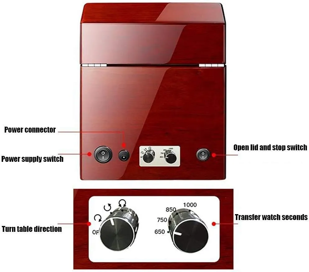 2 Winders 5 Rotation Models,Super Quiet pu Leather spatial self-Winding Mechanical Watch Display Storage Watch Automatic Watch Winder with 