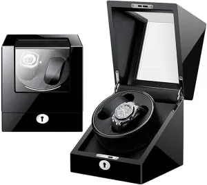 2 Winders 5 Rotation Models,Super Quiet pu Leather spatial self-Winding Mechanical Watch Display Storage Watch Automatic Watch Winder with 
