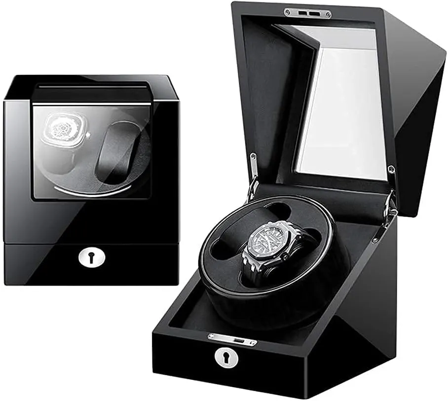 2 Winders 5 Rotation Models,Super Quiet pu Leather spatial self-Winding Mechanical Watch Display Storage Watch Automatic Watch Winder with 