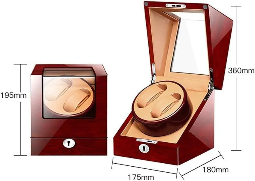 2 Winders 5 Rotation Models,Super Quiet pu Leather spatial self-Winding Mechanical Watch Display Storage Watch Automatic Watch Winder with 