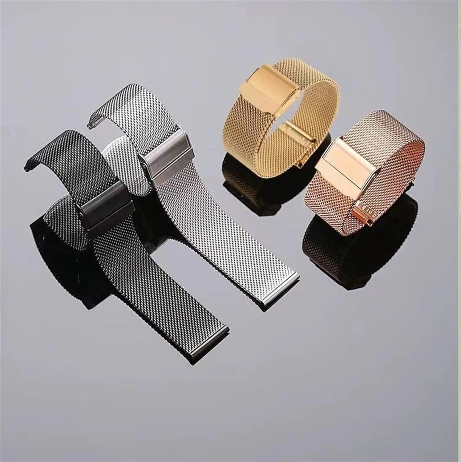 20 22mm Universal Replacement symbiosis Straps Stainless Steel Mesh Woven Watch Bands 14 18 