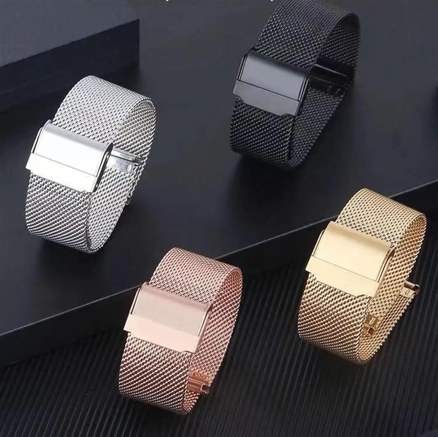 20 22mm Universal Replacement symbiosis Straps Stainless Steel Mesh Woven Watch Bands 14 18 