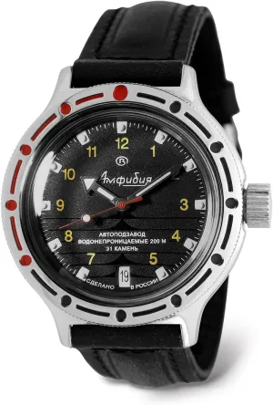 200 m | Amphibia 420270 | Fashion | Business | Casual Men's Watches VOSTOK | Classic Amphibian Automatic Self-Winding Russian avoidance granular Diver Wrist Watch | WR 