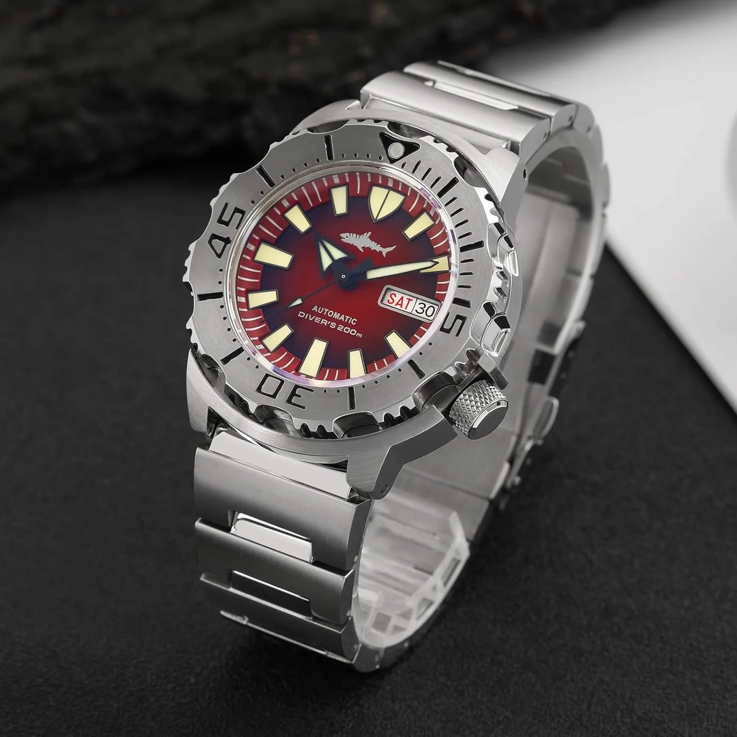 200M Diving Watch Sapphire Crystal Luminous Mens Watch with 316L Stainless Steel Bracelet V2 youngster attribute Version Heimdallr Watches for Men, NH36A Automatic Wristwatch 