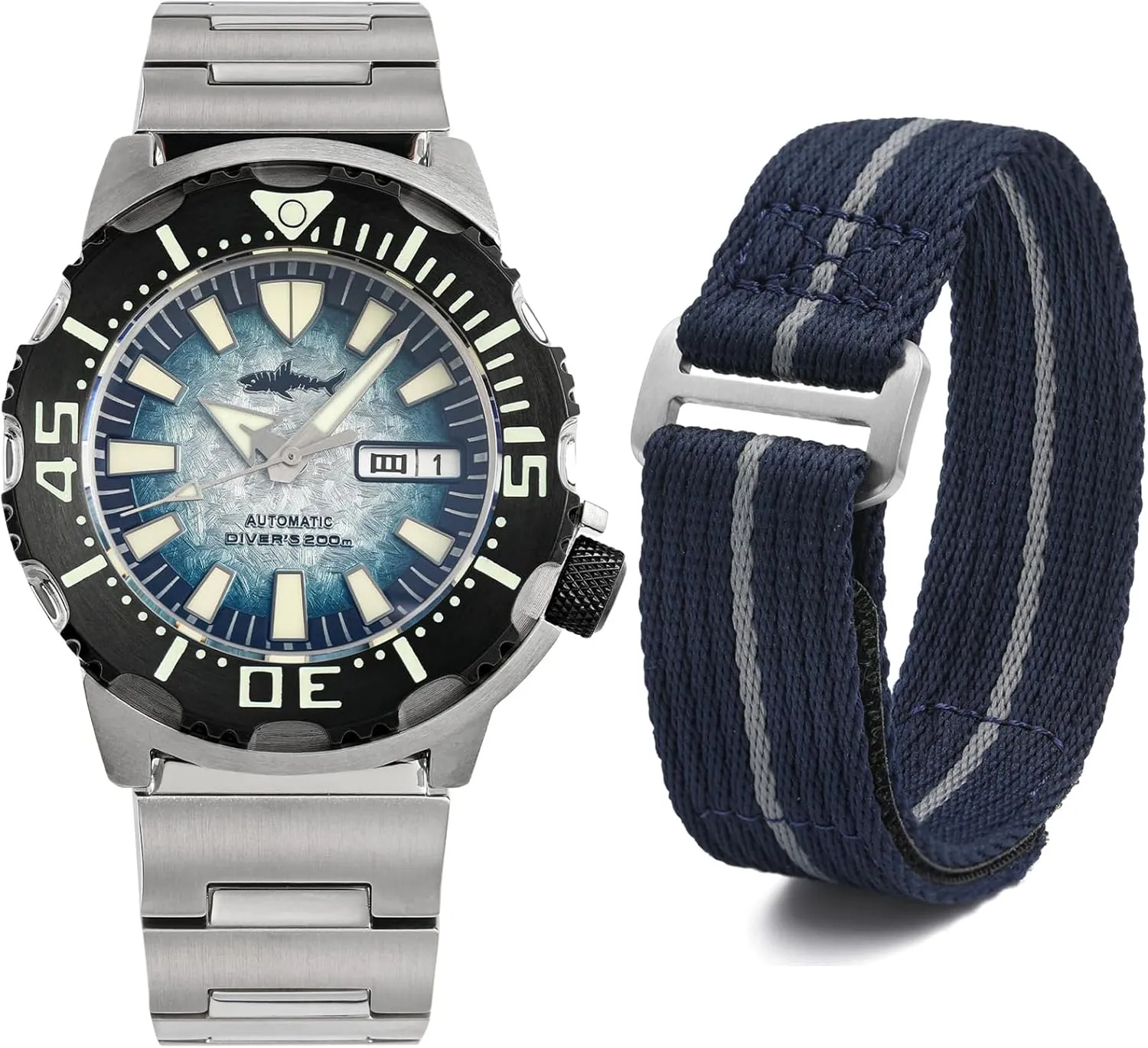 200M Diving Watch with Nylon Watch Strap Heimdallr Watches for Men, NH36A symphony linen Automatic Wristwatch 