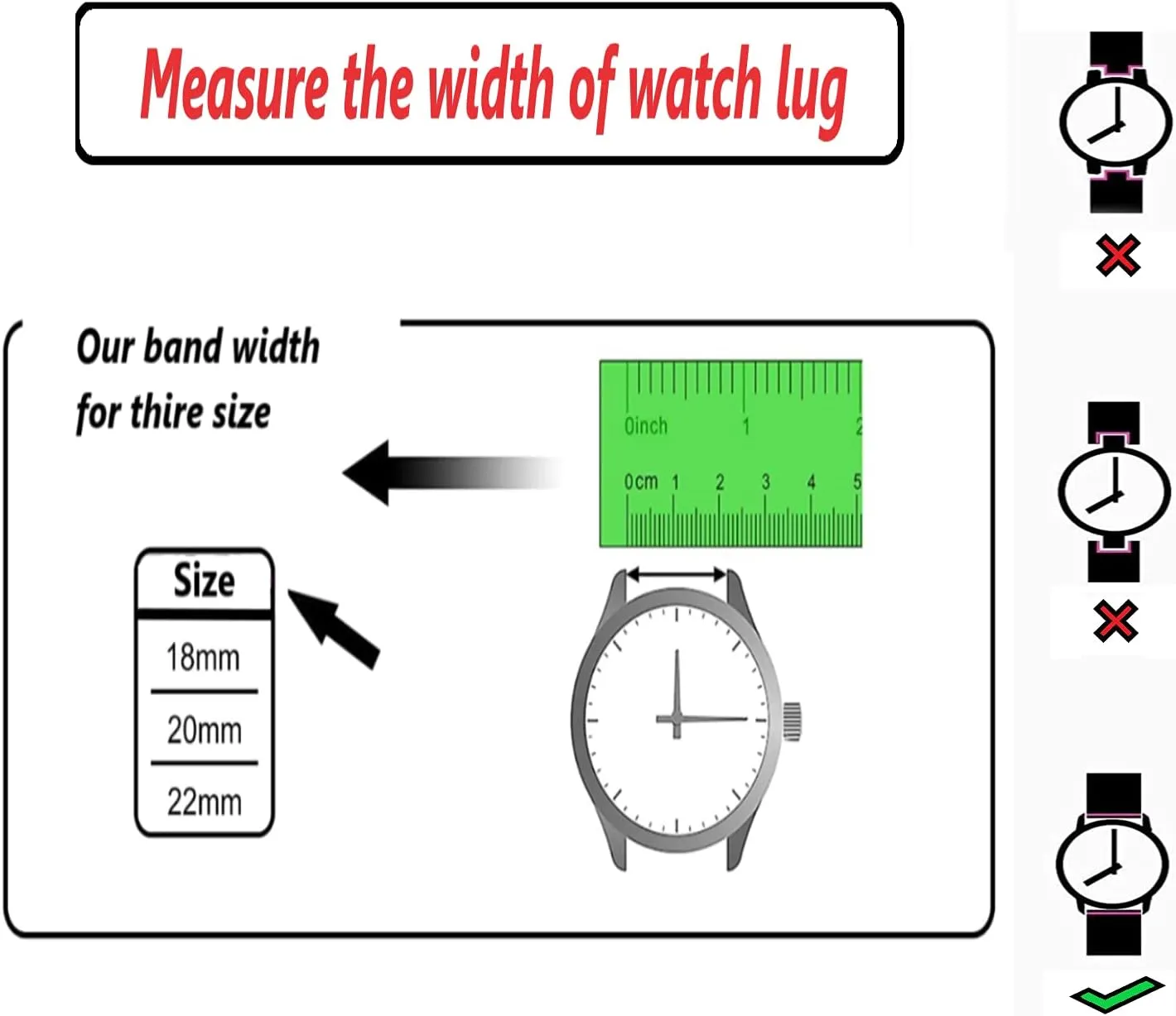 20mm 22mm for crevice Men Women Moran Metal Watch Band Quick Release Replacement Wristband Smartwath Strap 