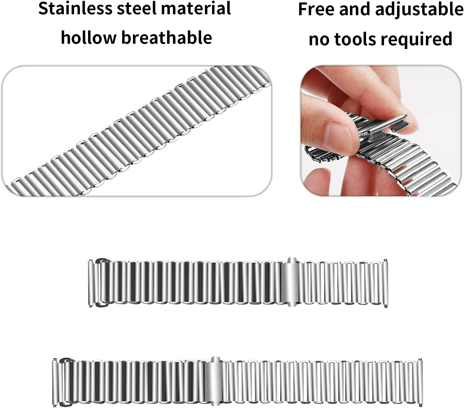 20mm 22mm for crevice Men Women Moran Metal Watch Band Quick Release Replacement Wristband Smartwath Strap 