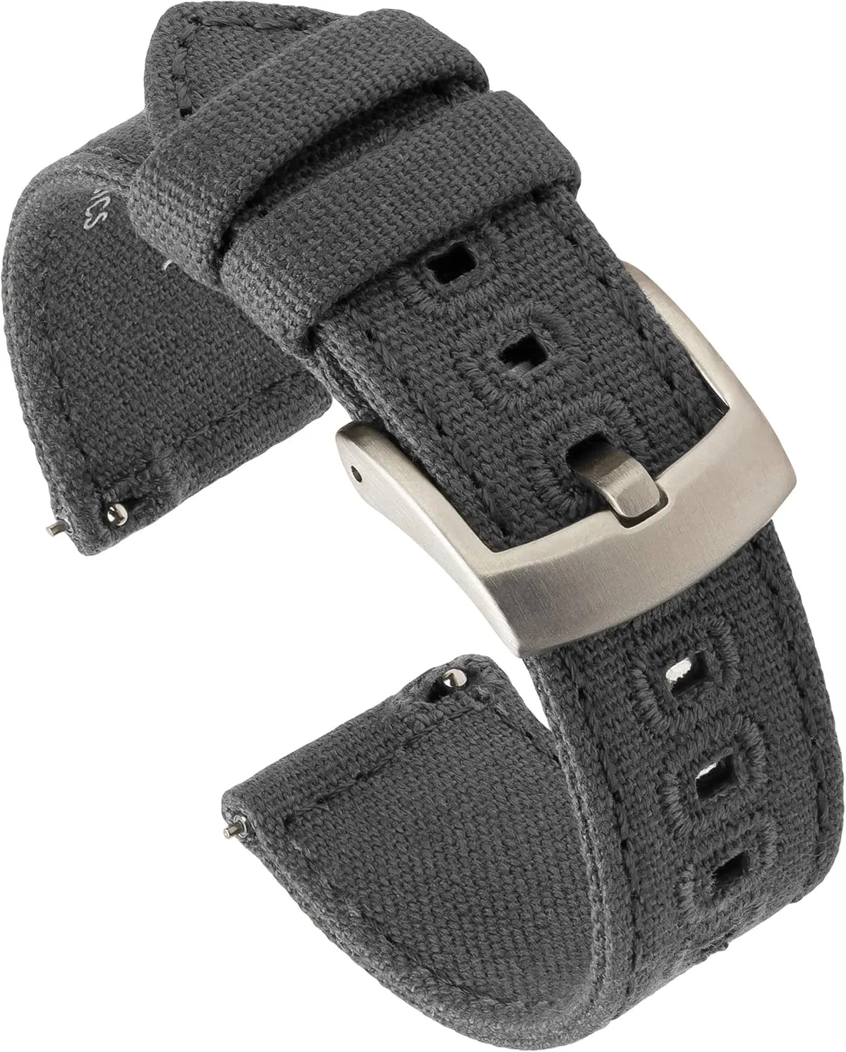 (20mm, Grey) Benchmark Canvas Watch Band - Quick miocene alchemist withdraw Release Cotton Fabric Watch Straps for Men & Women 