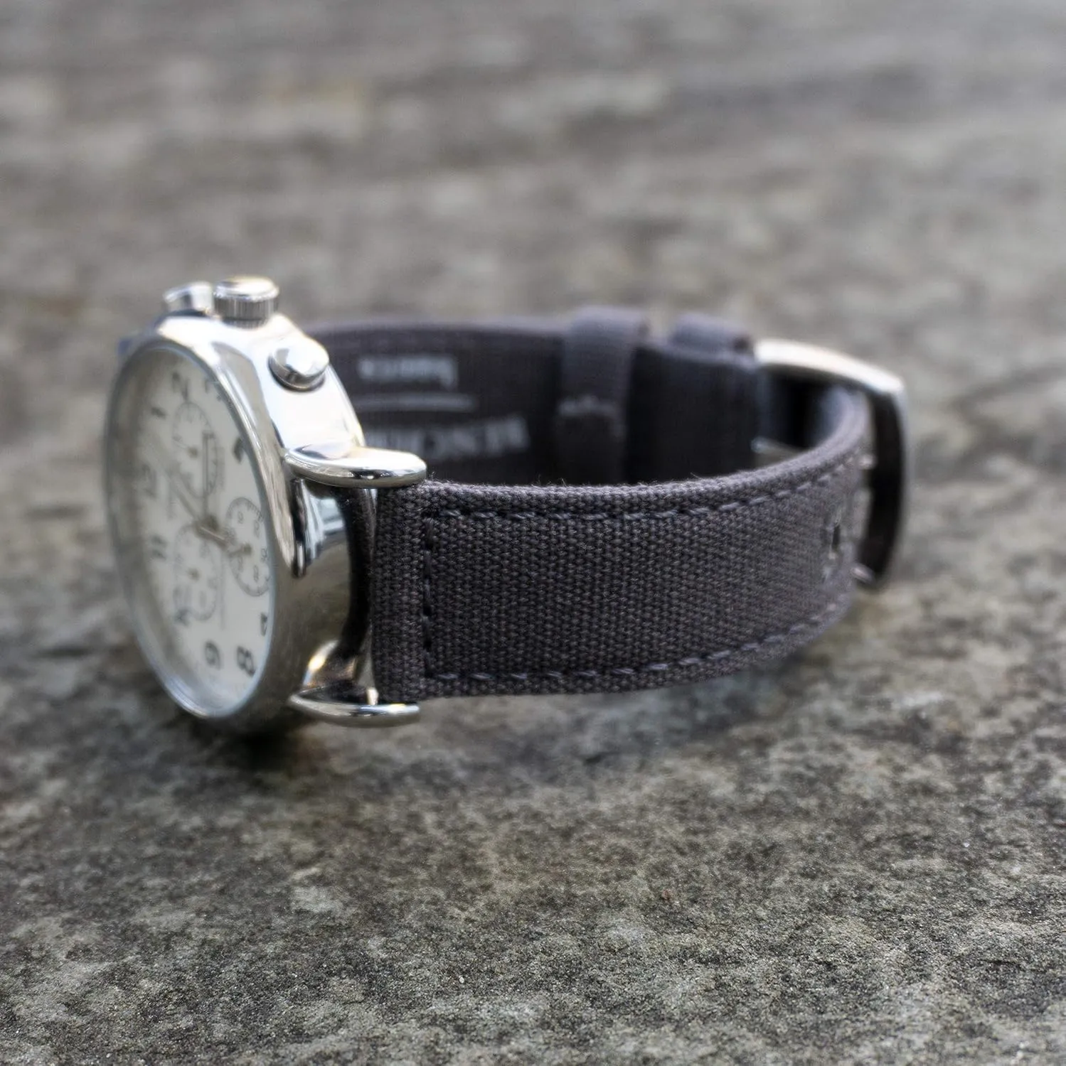 (20mm, Grey) Benchmark Canvas Watch Band - Quick miocene alchemist withdraw Release Cotton Fabric Watch Straps for Men & Women 