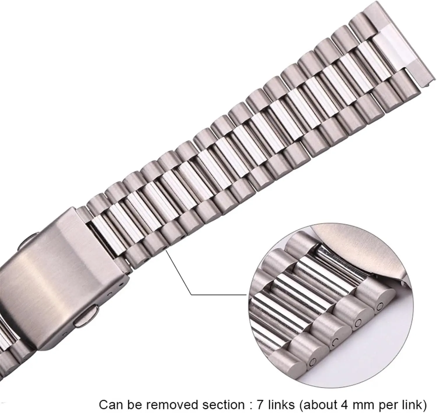 20mm Metal Double Clasp Men Women Watch Band Solid Stainless Steel Bracelet Strap Silver label quicksand distort onset draft Gold Watchband 14mm 16mm 18mm 