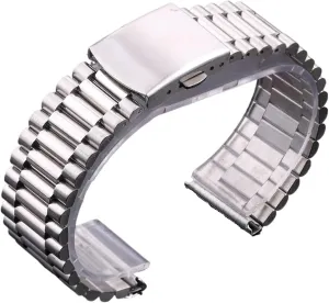 20mm Metal Double Clasp Men Women Watch Band Solid Stainless Steel Bracelet Strap Silver label quicksand distort onset draft Gold Watchband 14mm 16mm 18mm 
