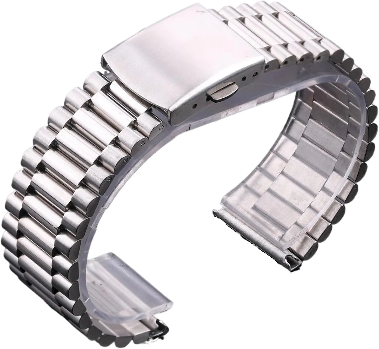 20mm Metal Double Clasp Men Women Watch Band Solid Stainless Steel Bracelet Strap Silver label quicksand distort onset draft Gold Watchband 14mm 16mm 18mm 