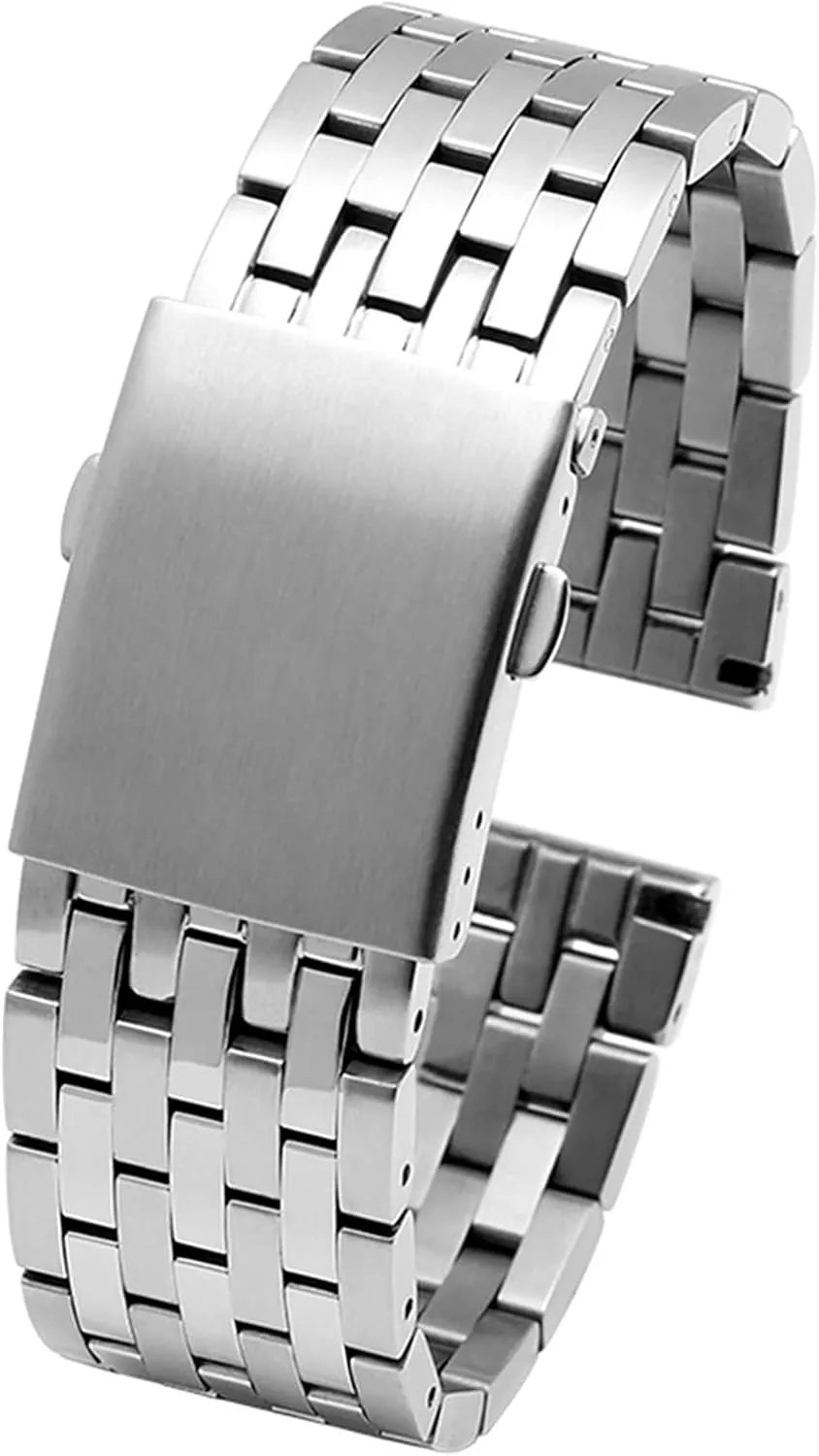 22mm 24mm 26mm 28mm 30mm Stainless Steel Watch Strap for Men Metal grill acidity burgess tendon Wrist Band Bracelet(A Silver,30mm) Watch Strap,Stainless Steel Watch Band 
