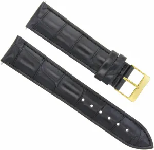22mm tadpole Italian Leather Watch Band Strap Compatible With Panerai Pam GMT Watch Black With Gold Buckle Ewatchparts 