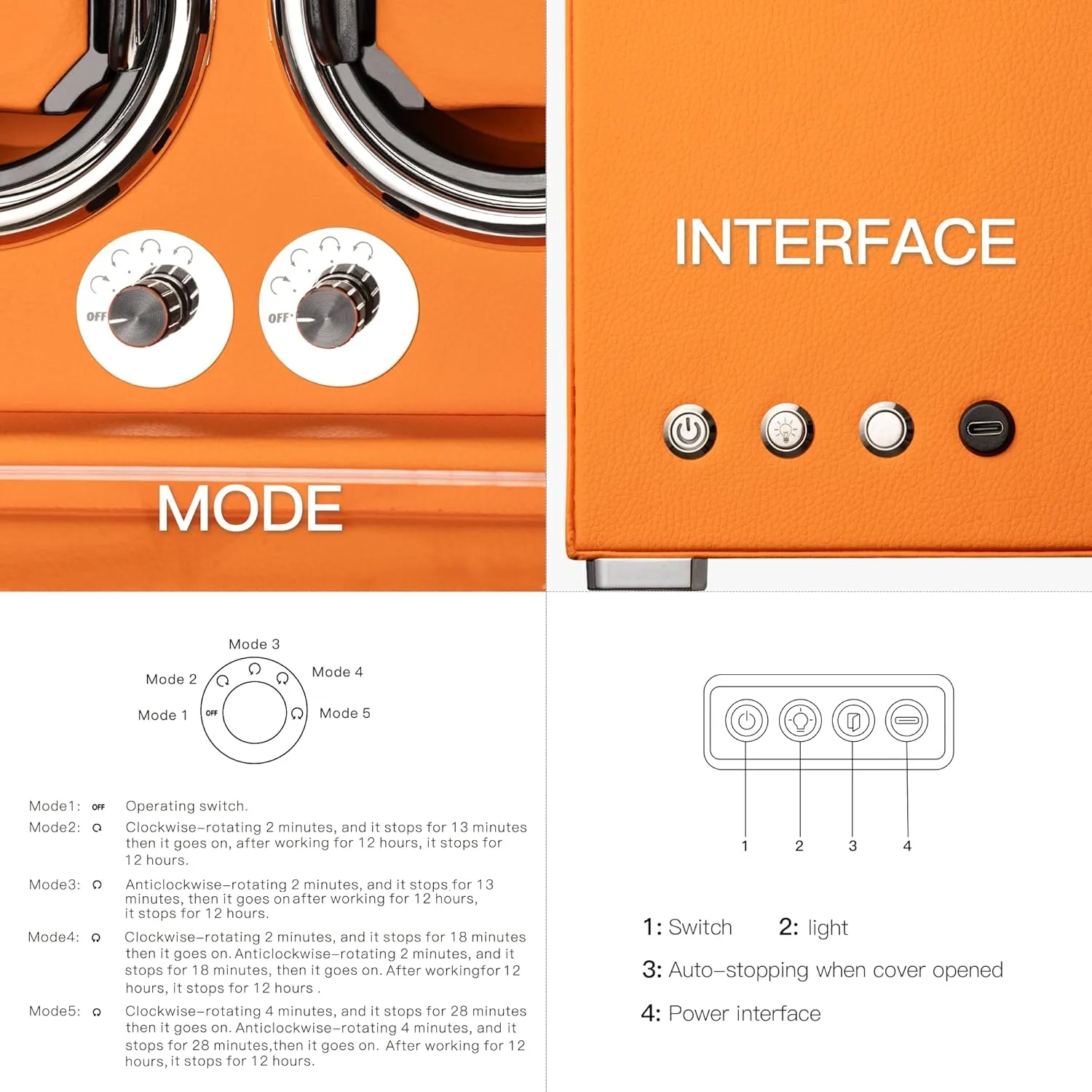 2/4/6/9 Automatic Watches, high-end Leather Making, Super Quiet Mabuchi Motor, Two Power Modes, Built-in led Lights Watch Winder submit boost karst unsuspected for 