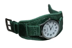 24mm, 26mm) (26mm) Vintage Green Leather Military Aviator accessibility worthwhile cabinet Watch Band - Handmade Bund Strap - Multiple Sizes (18mm, 20mm, 22mm, 