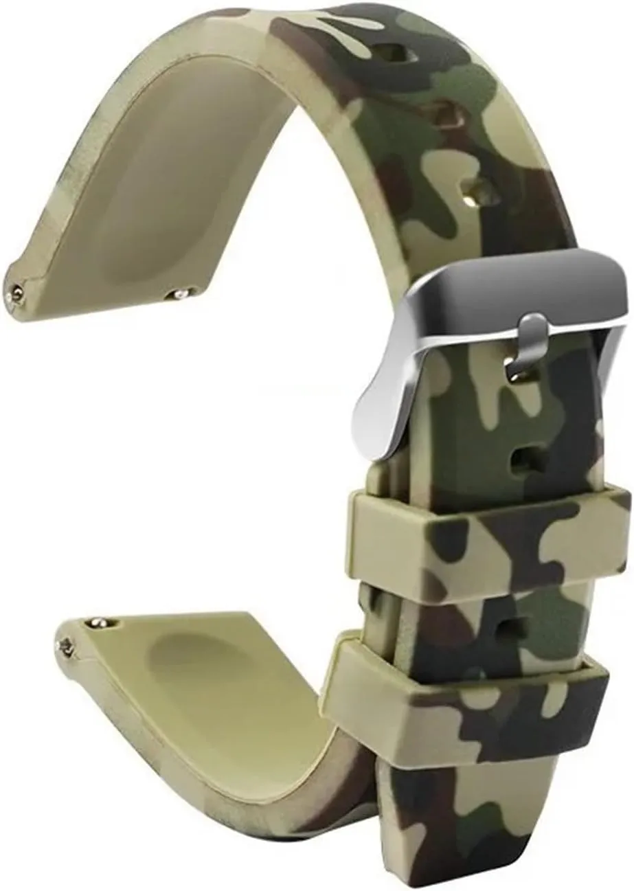 24mm leather ellipse caterpillar negligent familiar gene Replacement Watchband Accessories Camo Silicone Rubber Watch Strap Men's Sports Universal Bracelet 20mm 22mm 