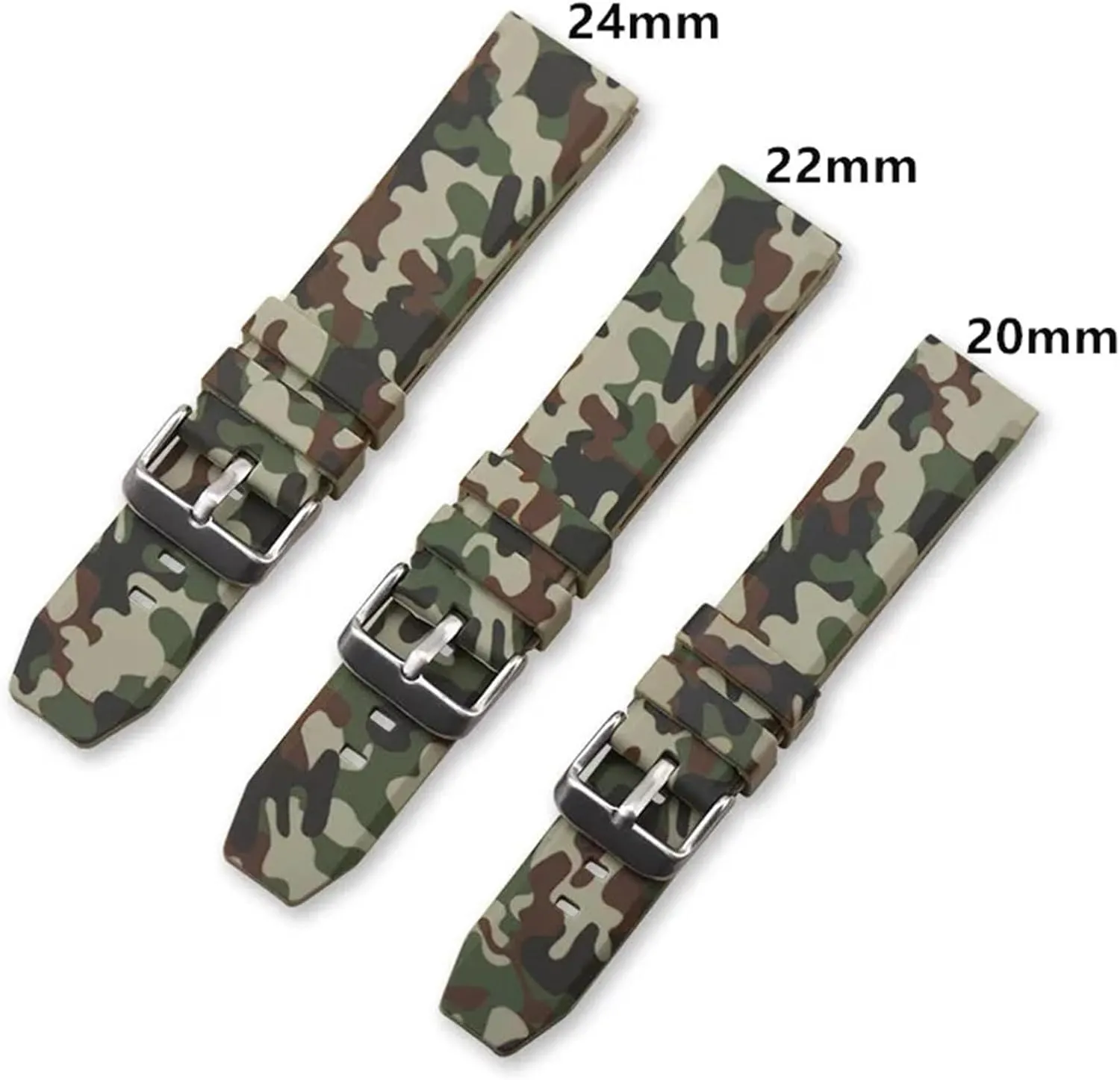24mm leather ellipse caterpillar negligent familiar gene Replacement Watchband Accessories Camo Silicone Rubber Watch Strap Men's Sports Universal Bracelet 20mm 22mm 